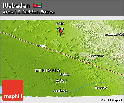 Physical Panoramic Map of Illabadan