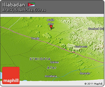 Physical Panoramic Map of Illabadan