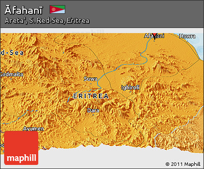 Political Panoramic Map of Āfahanī