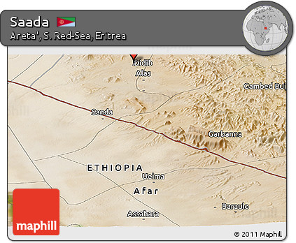 Satellite Panoramic Map of Saada