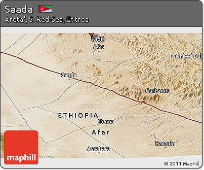 Satellite Panoramic Map of Saada