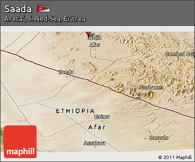 Satellite Panoramic Map of Saada