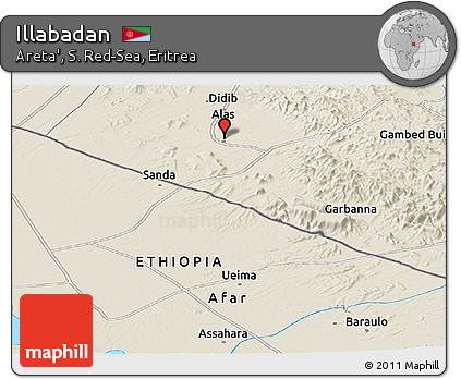 Shaded Relief Panoramic Map of Illabadan