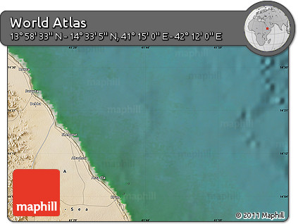 Satellite Map of the Area around 14° 15' 49" N, 41° 43' 30" E