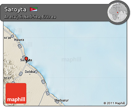 Shaded Relief Map of Saroyta