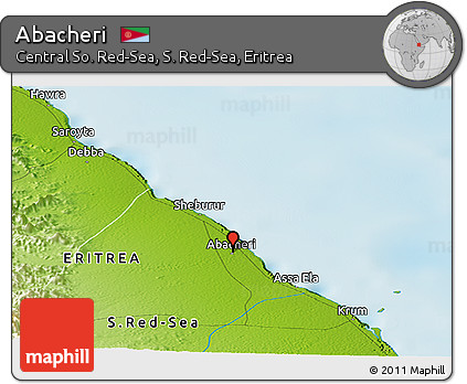 Physical Panoramic Map of Abacheri