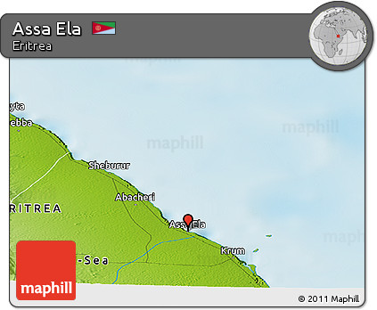 Physical Panoramic Map of Assa Ela