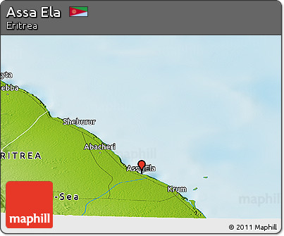 Physical Panoramic Map of Assa Ela