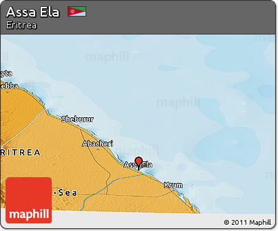 Political Panoramic Map of Assa Ela