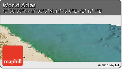 Satellite Panoramic Map of the Area around 14° 15' 49" N, 41° 43' 30" E