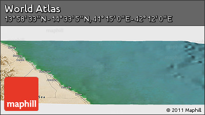 Satellite Panoramic Map of the Area around 14° 15' 49" N, 41° 43' 30" E