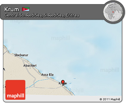 Shaded Relief Panoramic Map of Krum