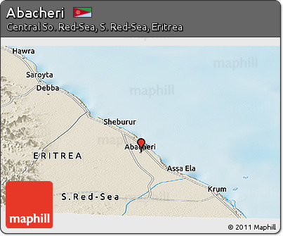 Shaded Relief Panoramic Map of Abacheri