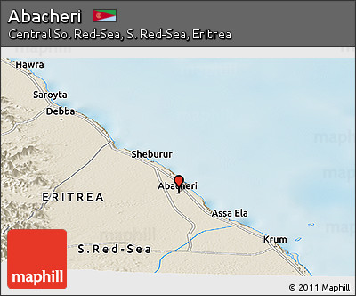 Shaded Relief Panoramic Map of Abacheri