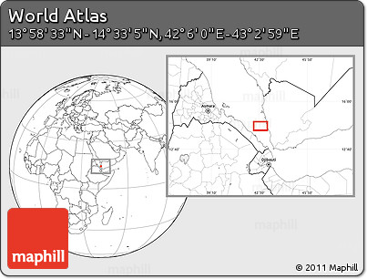 Blank Location Map of the Area around 14° 15' 49" N, 42° 34' 30" E