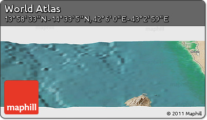 Satellite Panoramic Map of the Area around 14° 15' 49" N, 42° 34' 30" E