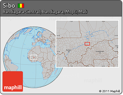 Gray Location Map of Sibo