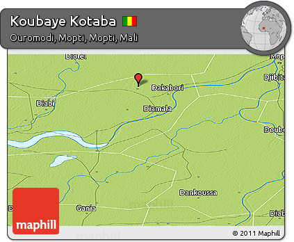 Physical Panoramic Map of Koubaye Kotaba
