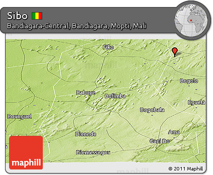 Physical Panoramic Map of Sibo