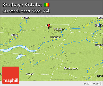 Physical Panoramic Map of Koubaye Kotaba