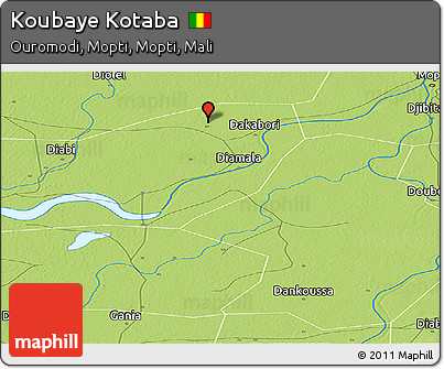 Physical Panoramic Map of Koubaye Kotaba
