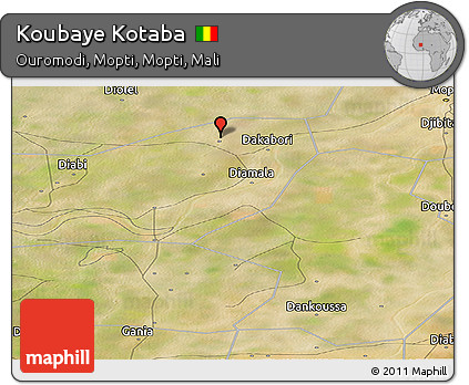 Satellite Panoramic Map of Koubaye Kotaba