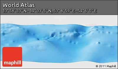 Physical Panoramic Map of the Area around 14° 15' 49" N, 53° 37' 30" E