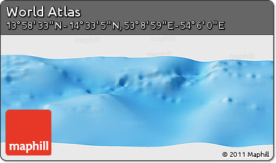 Physical Panoramic Map of the Area around 14° 15' 49" N, 53° 37' 30" E