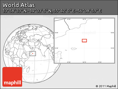 Blank Location Map of the Area around 14° 15' 49" N, 56° 10' 29" E