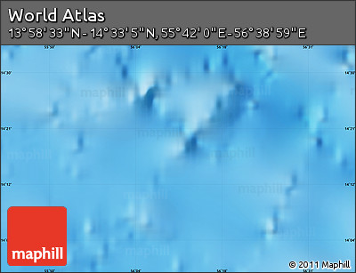 Physical Map of the Area around 14° 15' 49" N, 56° 10' 29" E
