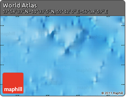 Physical Map of the Area around 14° 15' 49" N, 56° 10' 29" E