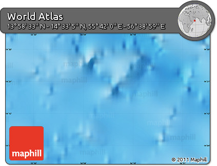 Shaded Relief Map of the Area around 14° 15' 49" N, 56° 10' 29" E