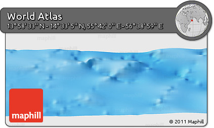 Physical Panoramic Map of the Area around 14° 15' 49" N, 56° 10' 29" E