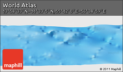Physical Panoramic Map of the Area around 14° 15' 49" N, 56° 10' 29" E