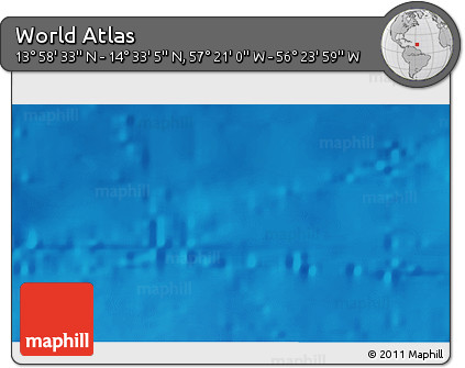 Physical 3D Map of the Area around 14° 15' 49" N, 56° 52' 30" W
