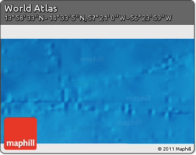 Physical 3D Map of the Area around 14° 15' 49" N, 56° 52' 30" W