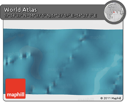 Satellite 3D Map of the Area around 14° 15' 49" N, 57° 52' 30" E