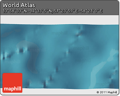 Satellite 3D Map of the Area around 14° 15' 49" N, 57° 52' 30" E