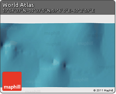 Satellite 3D Map of the Area around 14° 15' 49" N, 59° 34' 30" E