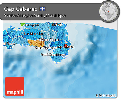 Political 3D Map of Cap Cabaret