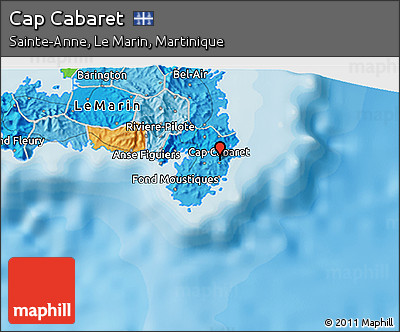 Political 3D Map of Cap Cabaret