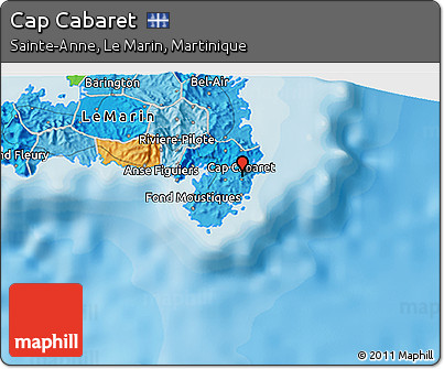 Political 3D Map of Cap Cabaret