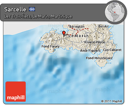 Shaded Relief 3D Map of Sarcelle