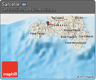 Shaded Relief 3D Map of Sarcelle