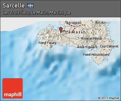 Shaded Relief 3D Map of Sarcelle