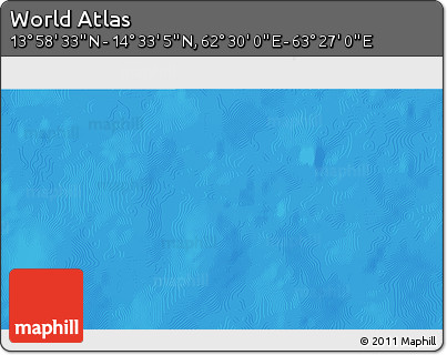Physical 3D Map of the Area around 14° 15' 49" N, 62° 58' 30" E