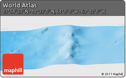 Physical Panoramic Map of the Area around 14° 15' 49" N, 63° 40' 30" W