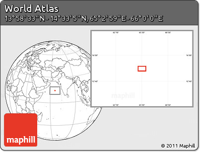 Blank Location Map of the Area around 14° 15' 49" N, 65° 31' 30" E