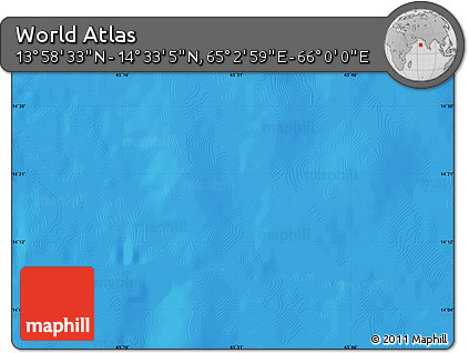 Physical Map of the Area around 14° 15' 49" N, 65° 31' 30" E