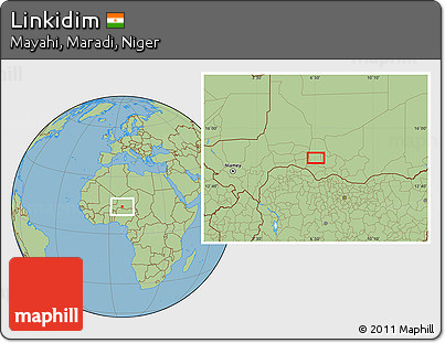 Savanna Style Location Map of Linkidim